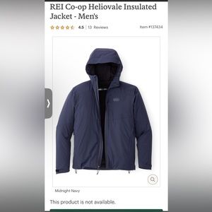 Heliovale men’s black REI jacket size large
